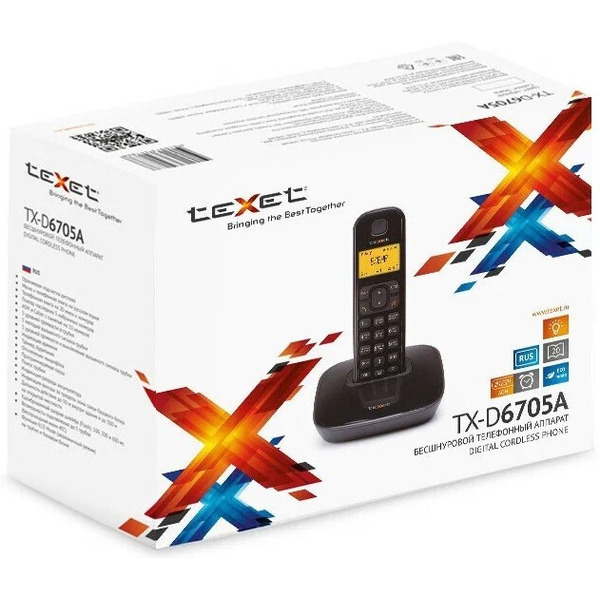 Телефон стандарта dect TEXET TX-D6705A черный