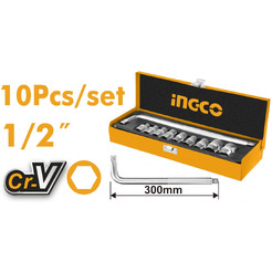 Набор торцевых головок с трещоткой INGCO HKTS12101 (10 шт)