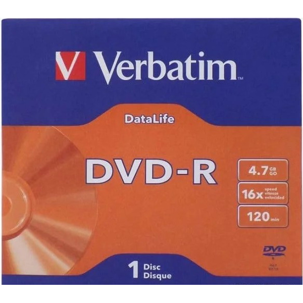 Диск DVD-R Verbatim DataLife 43844(4.7Gb 16x)