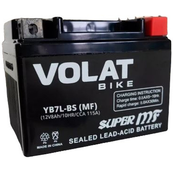 Мотоциклетный аккумулятор VOLAT YB7L-BS MF R+ (8 А·ч)