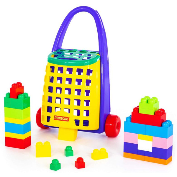 Конструктор Полесье 44365 Забавная тележка и конструктор Великан