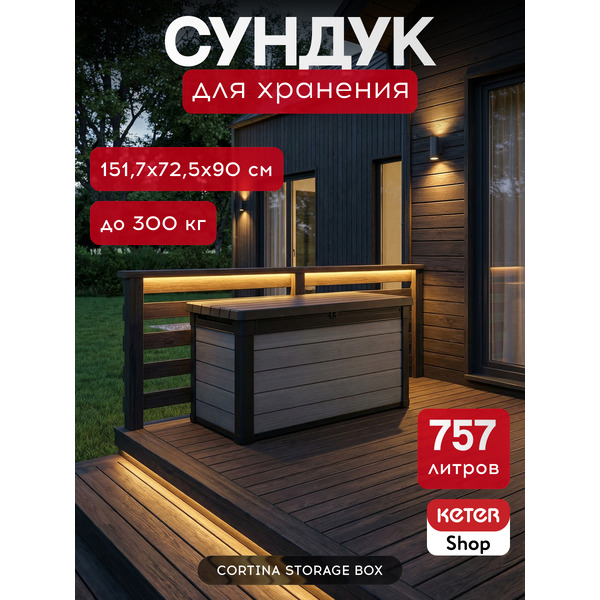 Сундук уличный Keter Cortina 259016 (графит)