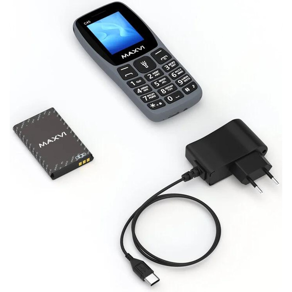 Кнопочный телефон Maxvi C45 (серый)