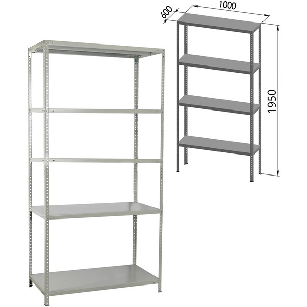 Стеллаж Brabix Ms Kd-195/60-5 291121