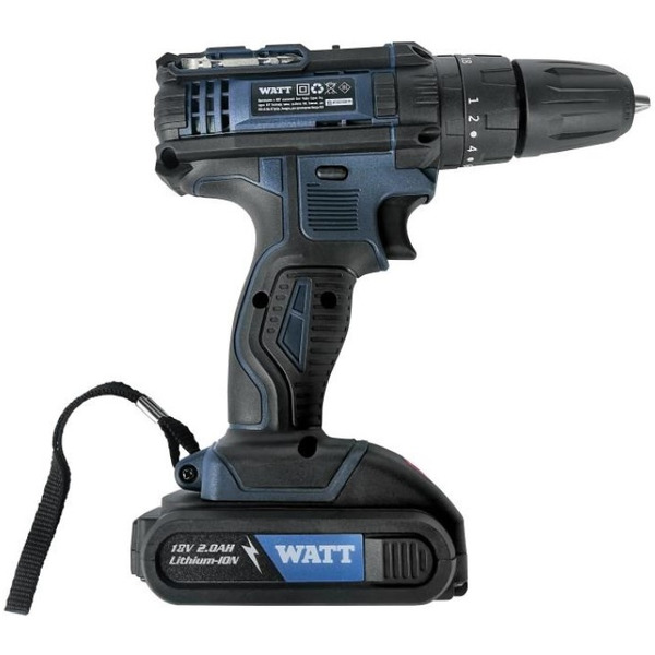 Дрель-шуруповерт WATT WAS-18Li-3 1.018.Y29.23 (с 2-мя АКБ, кейс)