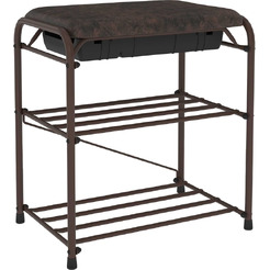 Подставка для обуви ЗМИ Альфа 13 с сиденьем и ящиком (Коричневый)