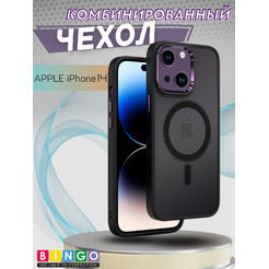 Бампер Bingo Metal Magnetic Carbon iPhone 14 Фиолетовый