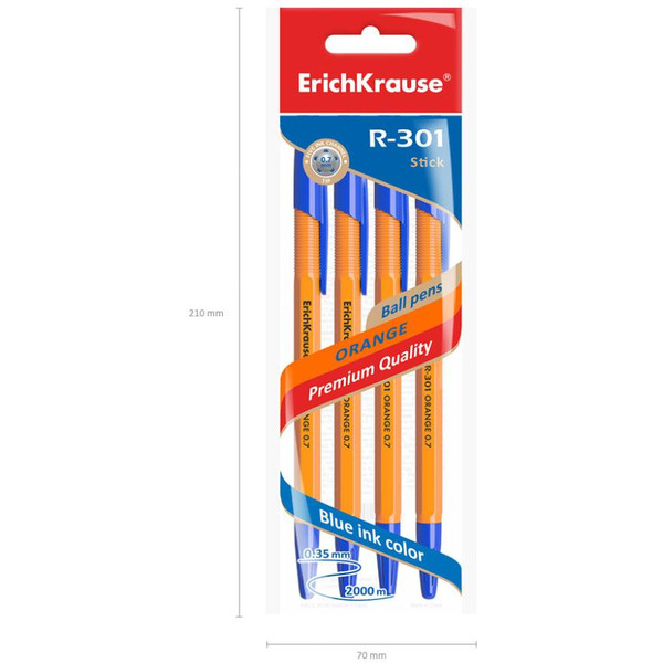 Набор шариковых ручек Erich Krause Stick Orange R-301 22189 (4 шт)