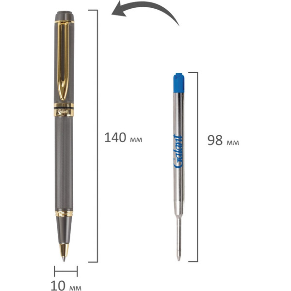 Ручка подарочная шариковая Dark Chrome GALANT 140397