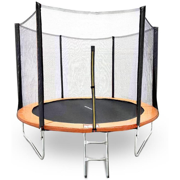 Батут GetActive Jump 8FT с внешней сеткой лестницей оранжевый (J8L-O)