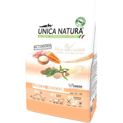 Сухой корм для кошек Unica Natura Unico Indoor с курицей, рисом и морковью 350 г